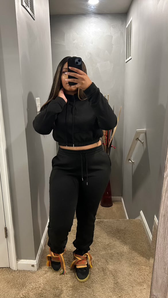 “Lori 2 Peice Jogger Set Black”