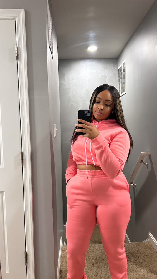 “Lori 2 Peice Jogger Set Pink “